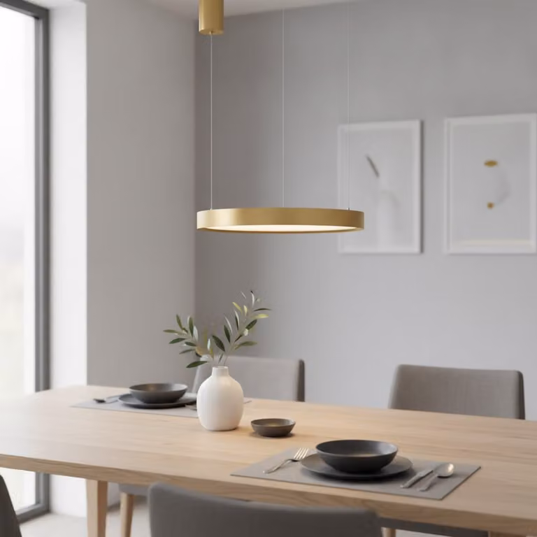 Lyora Ronde hanglamp Perrine goud/messing Ø 40cm