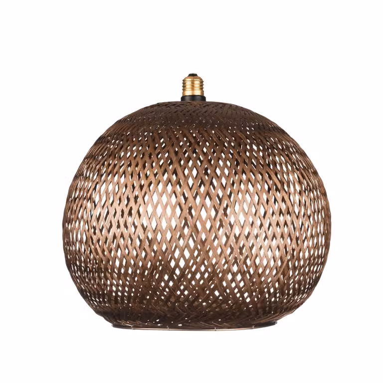 Segula Floating Design LED Lichtbron - E27 - 5W - 350lm - 2200K - Ø 30cm - Bruin/Hout/Rattan