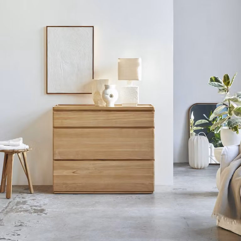 Tikamoon Nino Commode van massief teak - Naturel - Bruin