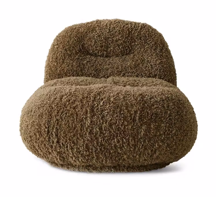 HKliving Fauteuil Meloa Poodle Lounge Stoel - Khaki