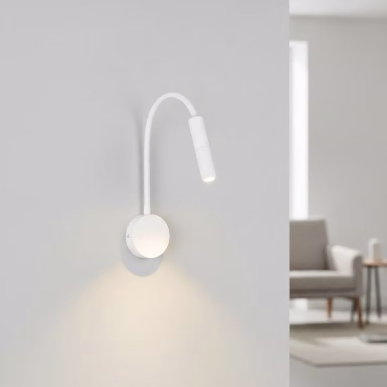 Lyora Sonica wandlamp wit aluminium met LED