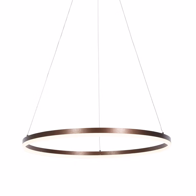QAZQA Anello Moderne Dimbare LED Hanglamp in Brons - Ø 80 cm