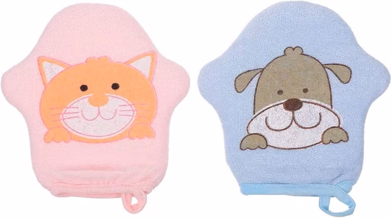 Set van 2 katoenen badwanten voor baby's in diverse kleuren
