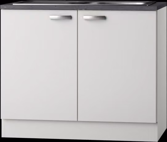 Keukenonderkast met werkblad en inbouwspoelbak Lagos SAPL106-9 wit, Breedte: 100 cm
