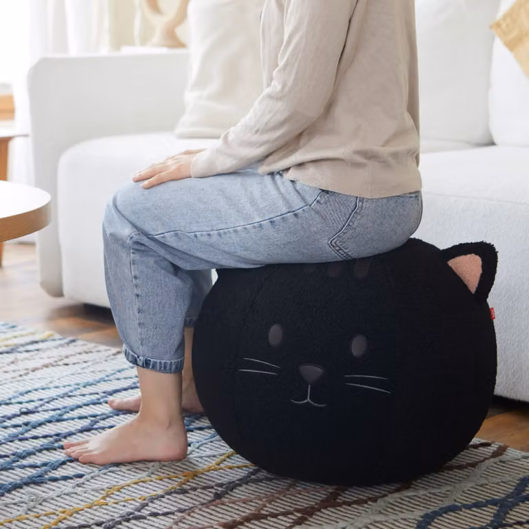 Balvi Poef Kitty zwart polyester