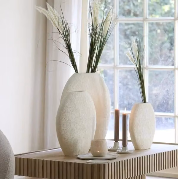 Light & Living Vaas Renda Ovaal Beige H: 51 cm, B: 14 cm, D: 50 cm