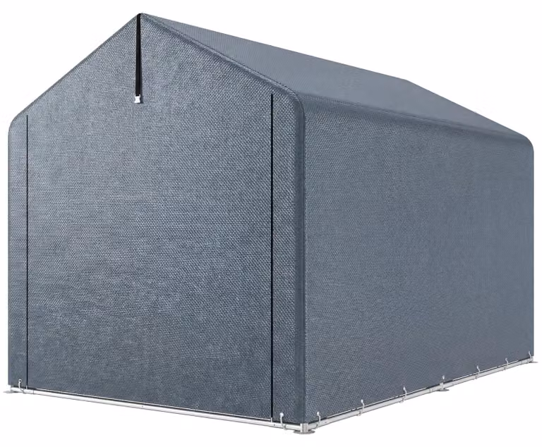 Outsunny Carport Garage-tent met Rolluik en Zadeldak, 2,2 x 1,6 m, Waterdicht