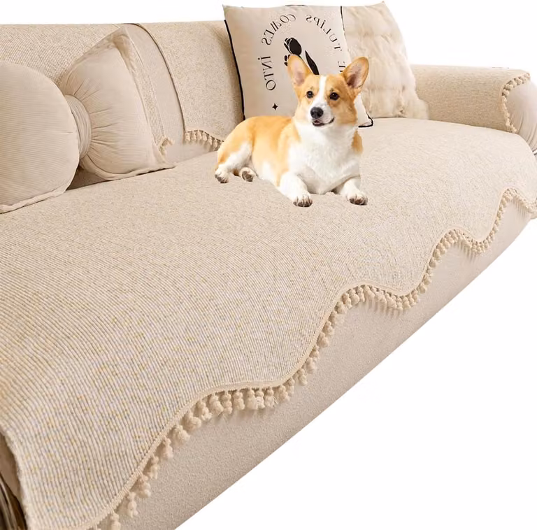 Bankhoezen voor huisdieren - Bankbeschermer met antislip achterkant - Gebroken wit - 89 x 259 cm