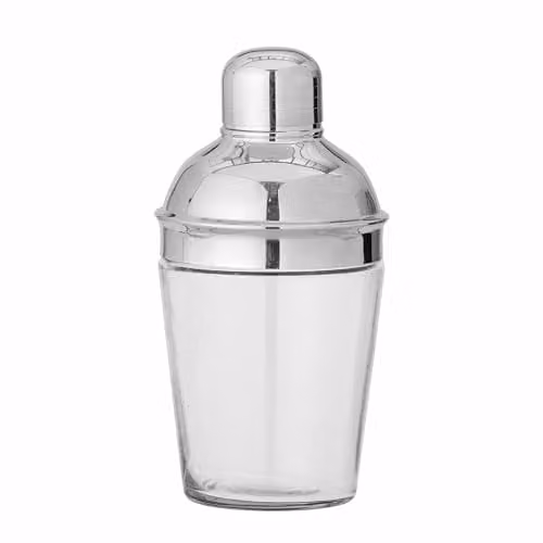 Zilveren cocktailshaker van gerecycled glas
