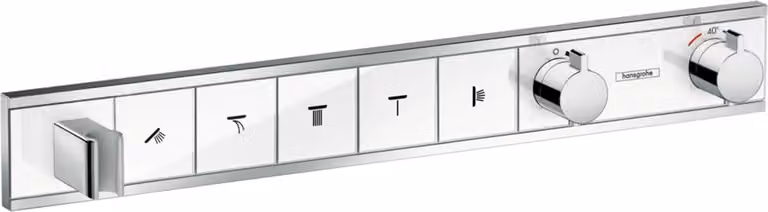 Hansgrohe RainSelect wastafel met thermostaat en safety stop, chroom, wit
