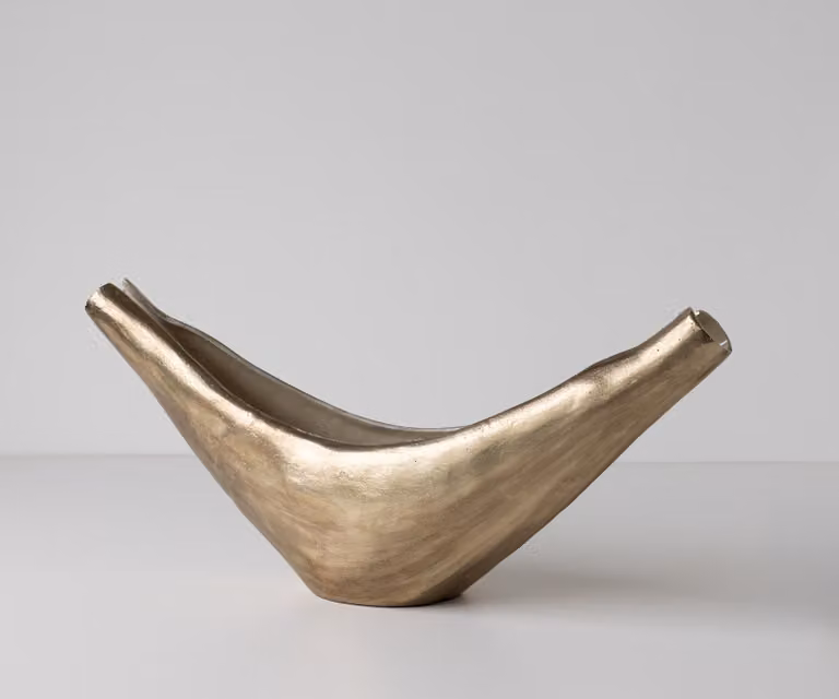 DELIFE Sculptuur Navira Handgemaakt Aluminium Champagner Ivory B77 x D17 x H31 cm