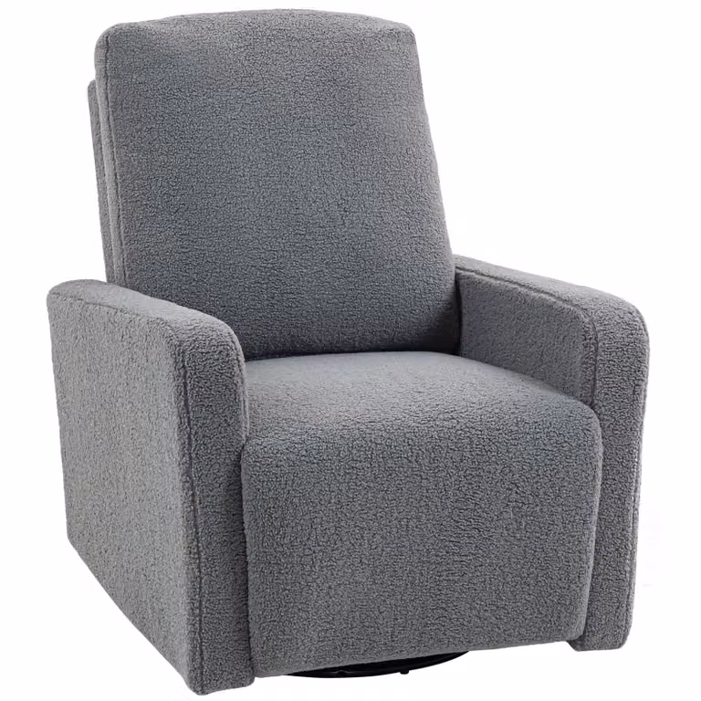 HOMCOM Recliner-fauteuil met fleece bekleding en verstelbare rugleuning, grijs
