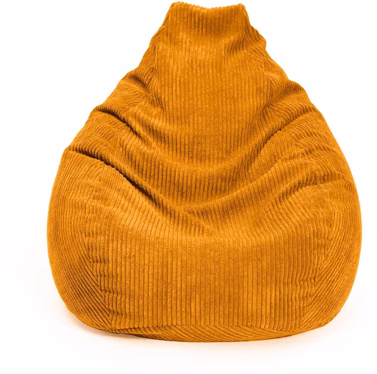 Lumaland Gaming Zitzak XXL Corduroy Mosterdgeel - Comfortabele Gamingstoel voor Volwassenen en Tieners - B/D/H: 135 x 100 cm