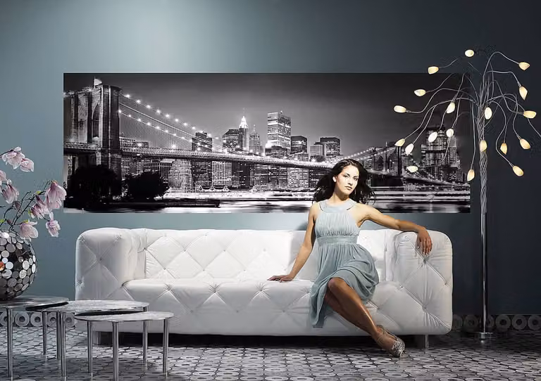 home24 Vliesbehang Brooklyn Bridge Mural Breedte: 400 cm, Hoogte: 140 cm