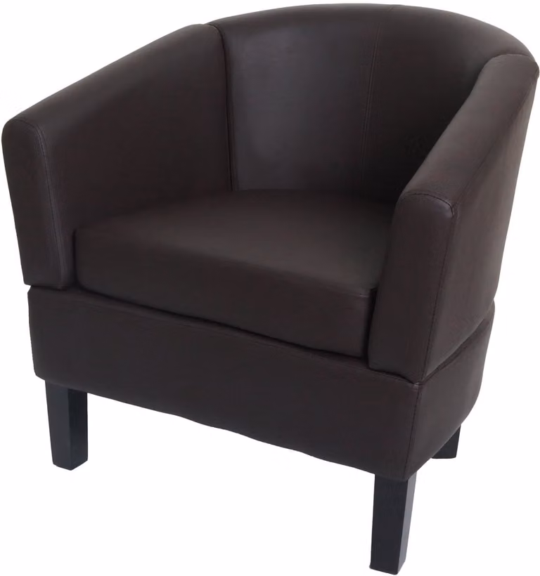 Loungefauteuil MCW-O17 Bruin - Moderne Clubfauteuil van MVG-gecertificeerd kunstleer