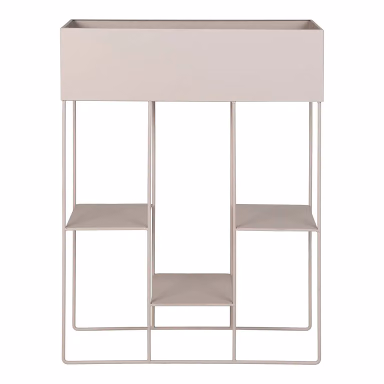 QUVIO Plantenbak met 3 planken - Metaal - Beige
