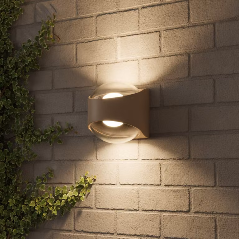 Artdelight London Moderne Buitenlamp Beige met LED Up & Down Licht
