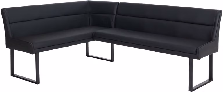 MCW Hoekbank MCW-O81 zwart kunstleer en metaal B/D/H: 158 x 209 cm