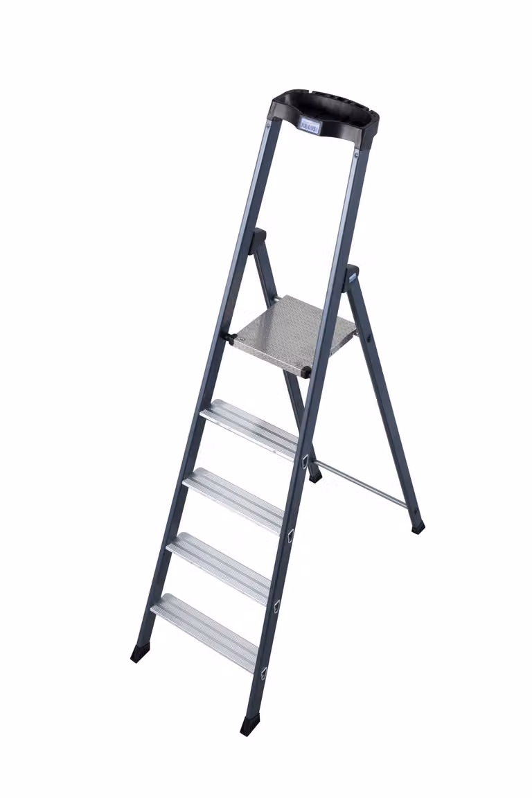Krause Sepro stalen steigertrap, geanodiseerd, 5 treden