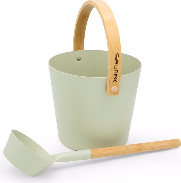 SAUFLEX Aluminium emmer van 5 liter met scheplepel - Beige