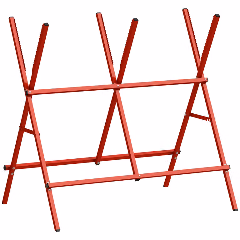 HOMCOM Inklapbare heavy-duty zaagbok met verstelbare hoogte en breedte, A-frame met vergrendelingsgesp