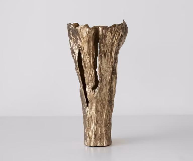 DELIFE Vaas Cortana Handgemaakt Aluminium Champagner B31 x D22 x H63 cm