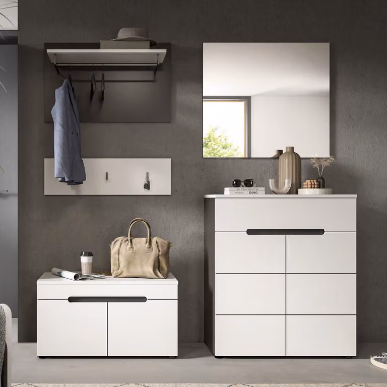 ebuy24 Canu 5-delige halmeubelset wit/grijs B/D/H: 175 x 190 x 37 cm