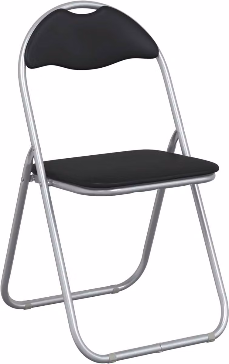 vidaXL Set van 8 Inklapbare Stoelen van Kunstleer - Zwart en Grijs