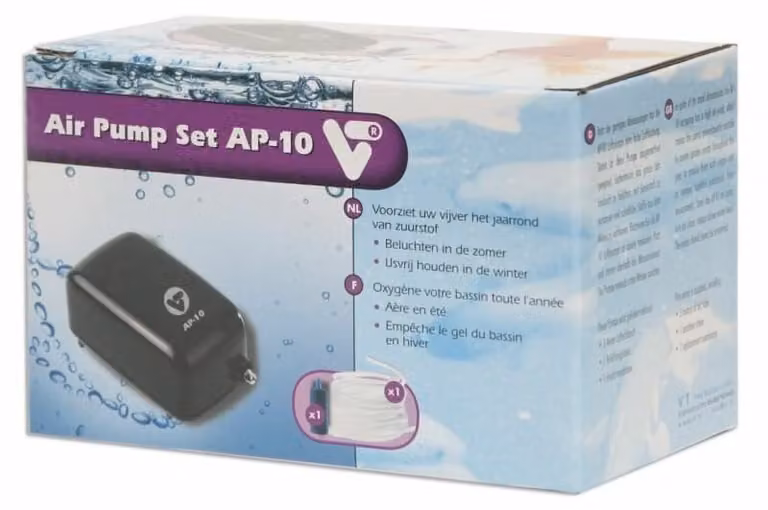 Vijvertechniek luchtpomp set AP-10 zwart