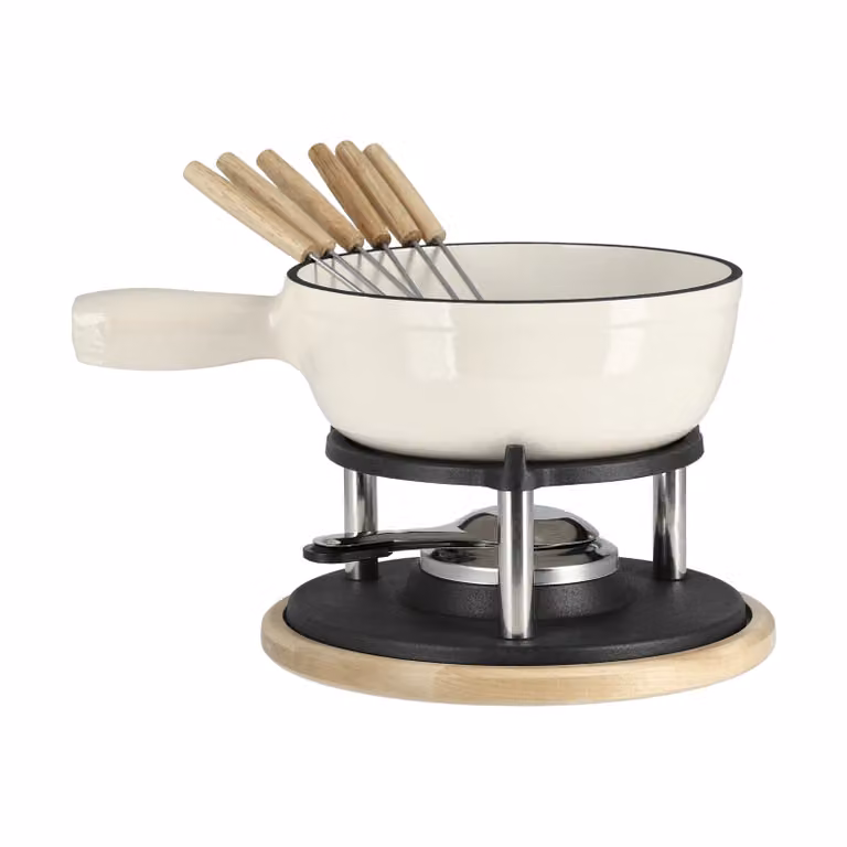 Nordwik Geëmailleerde fonduepan Crème, 1,8 l