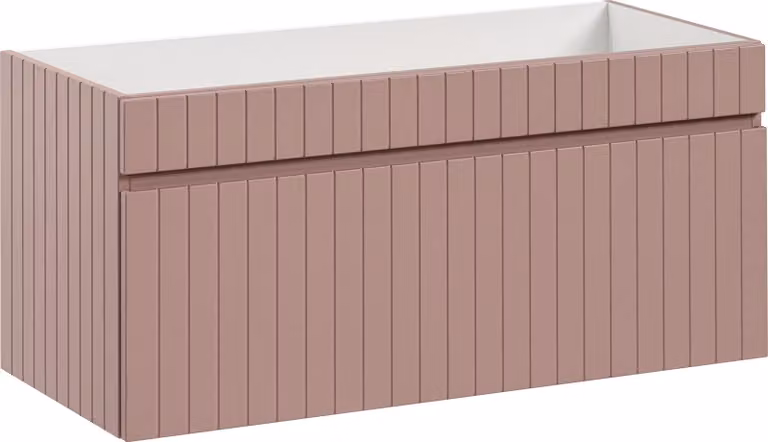 AC-Déco Onderkast voor wastafel met deuren en laden, antiekroze, wandmontage