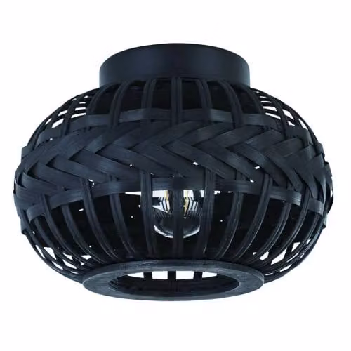 Eglo Towcester Plafondlamp - Zwart en Hout - Ø 26 cm
