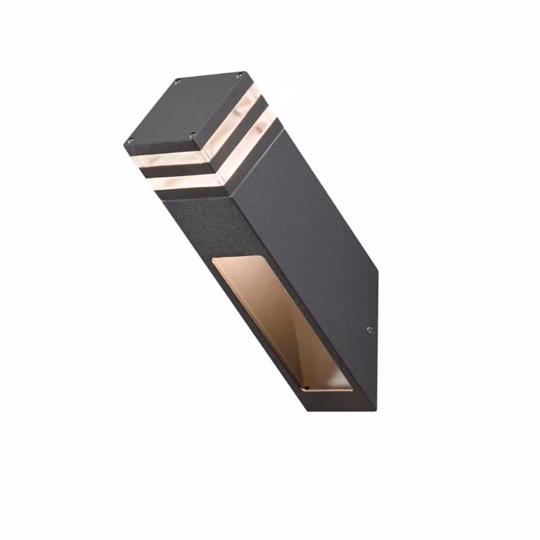Konstsmide Massa moderne LED wandspot in grijs met transparant glas