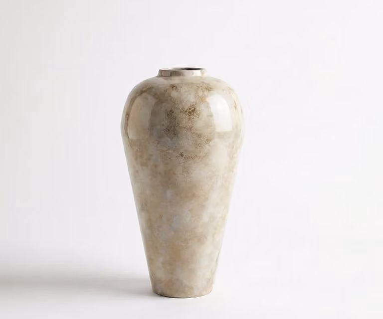 DELIFE Vaas Minoa Handgemaakt Metaal Alabaster Gold B: 36 cm, D: 36 cm, H: 68 cm