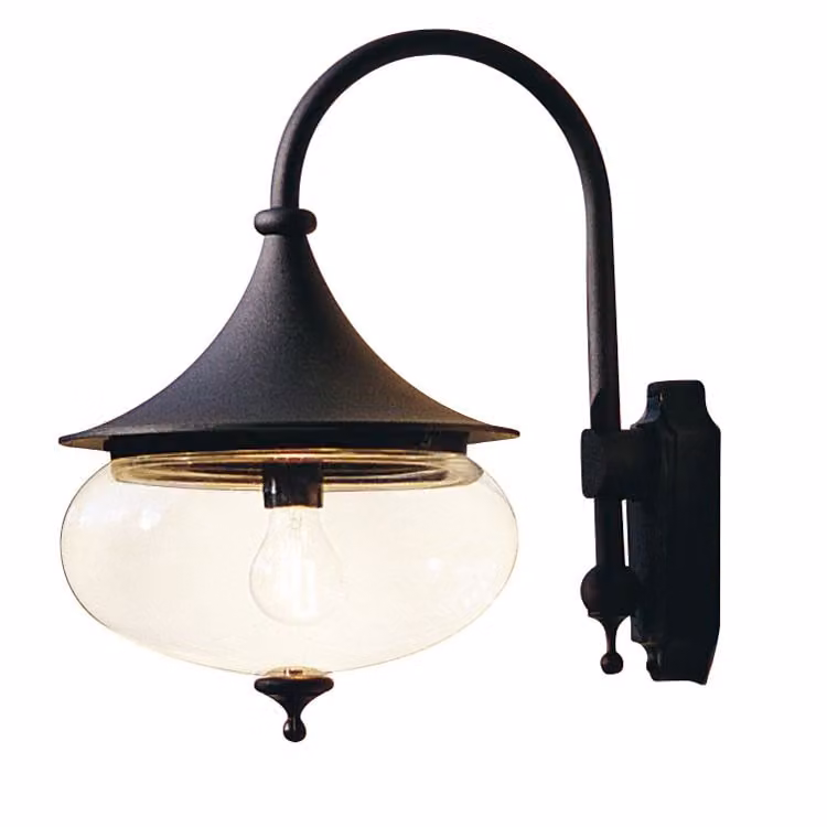 Konstsmide Libra klassieke wandlamp zwart met glas, 45 cm