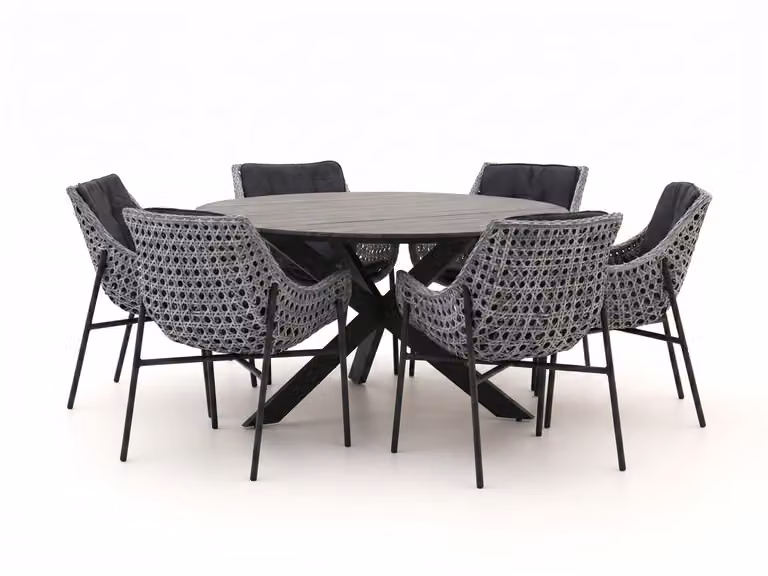 Manifesto Furniture Diningset Manifesto voor 6 personen, 7-delig, Grijs, Polywood en Aluminium