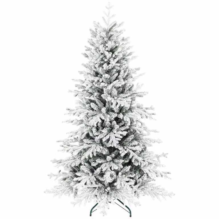 HOMCOM Kunstkerstboom met sneeuw, 180 cm, 1815 takjes, inclusief metalen standaard