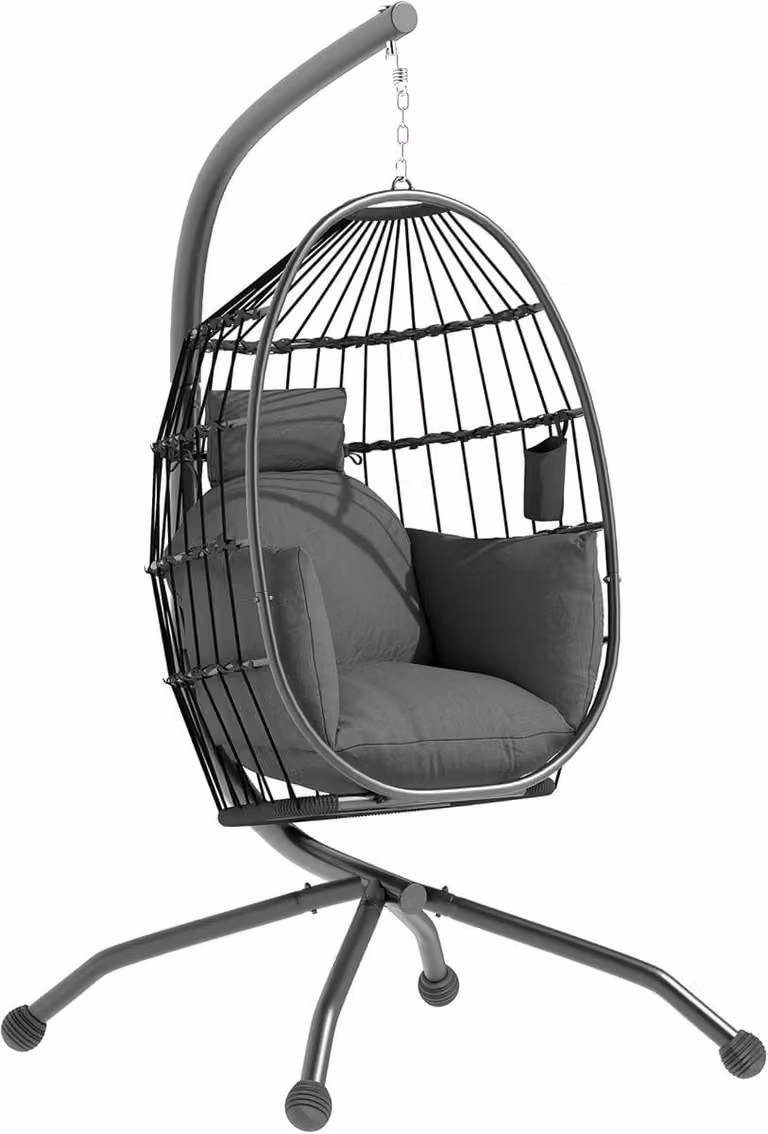 Egg Hangstoel met Standaard voor Binnen en Buiten - Lounge Stoel voor Volwassenen