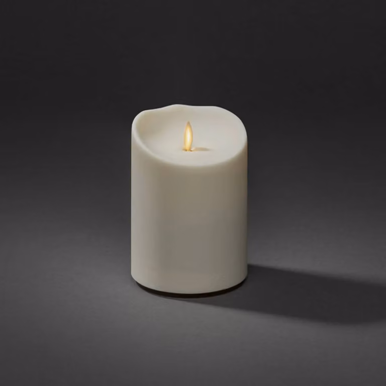 Konstsmide Christmas LED kaars met timer, crème/amber, Hoogte: 14 cm
