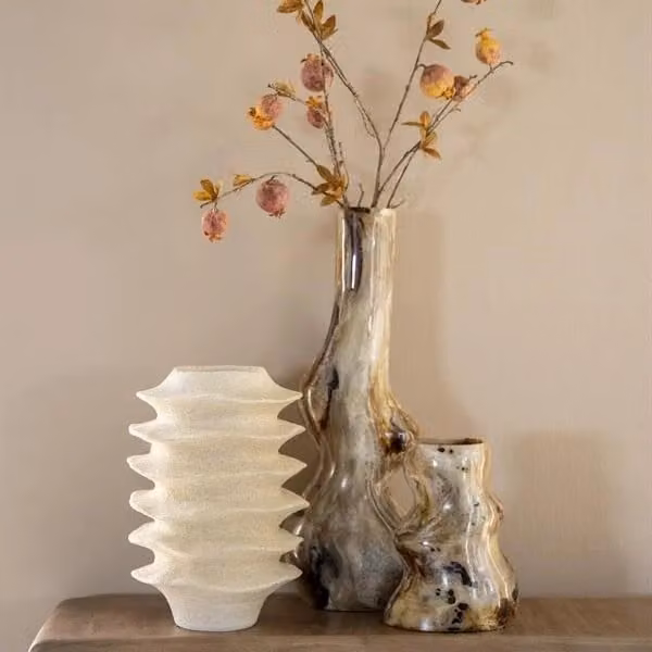 By Boo Vaas Stonea type 1 - Bruin en Beige - H 26,0 cm x B 19,0 cm x D 19,0 cm
