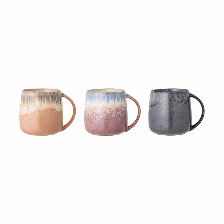 Bloomingville Cloe mokken set van 3 stuks multicolour 38 cl