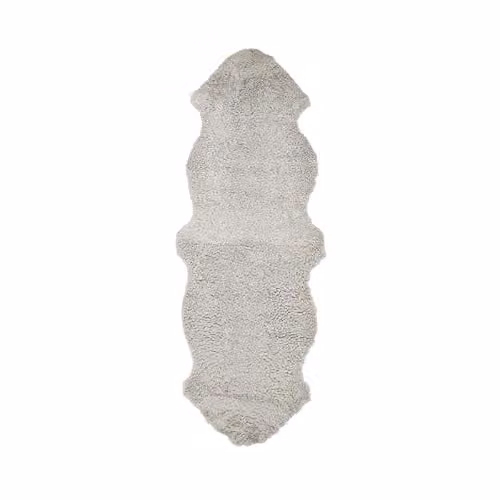 Sheepskin House Dubbele Nieuw-Zeelandse Schapenvacht Curly Kortharig Lichtgrijs B/D: 170 x 60 cm