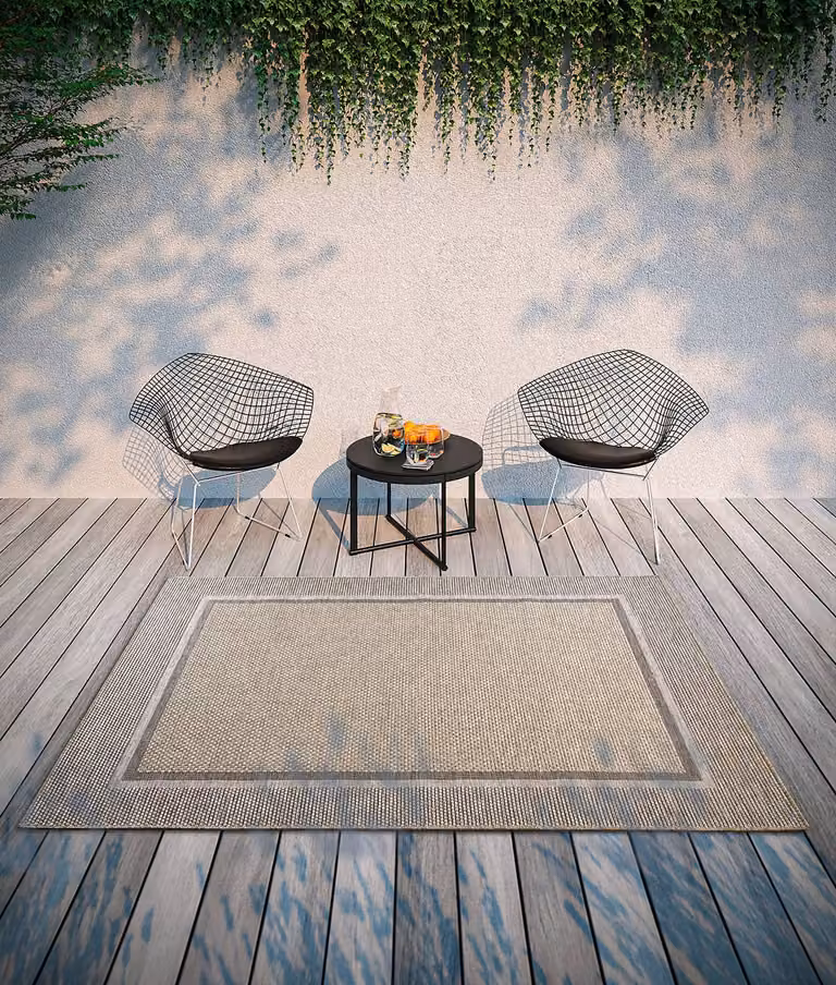 home24 In- & outdoorvloerkleed Luitwin, bruin/beige, polypropyleen, B: 155 cm, L: 230 cm