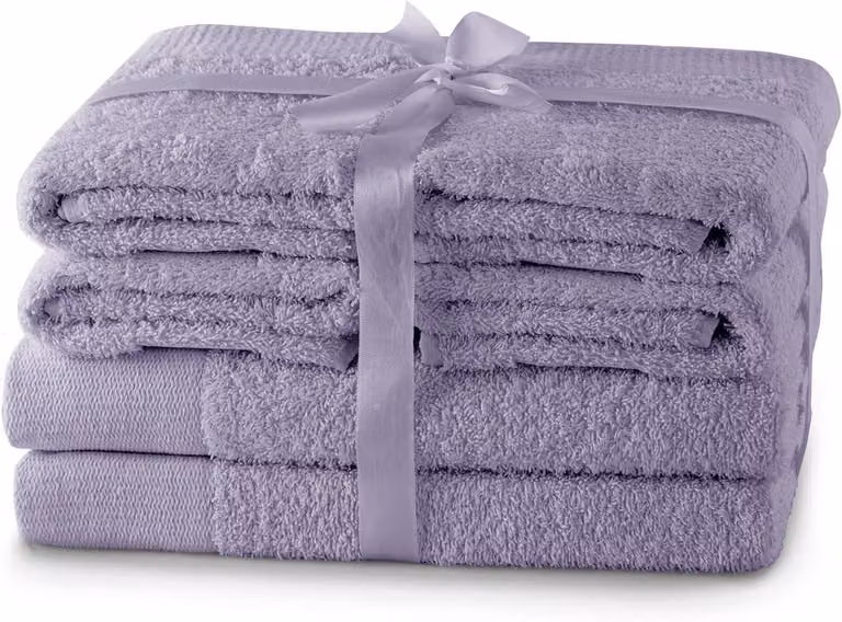 Luxe Katoenen Handdoekenset Violet - 4 Handdoeken en 2 Douchehanddoeken