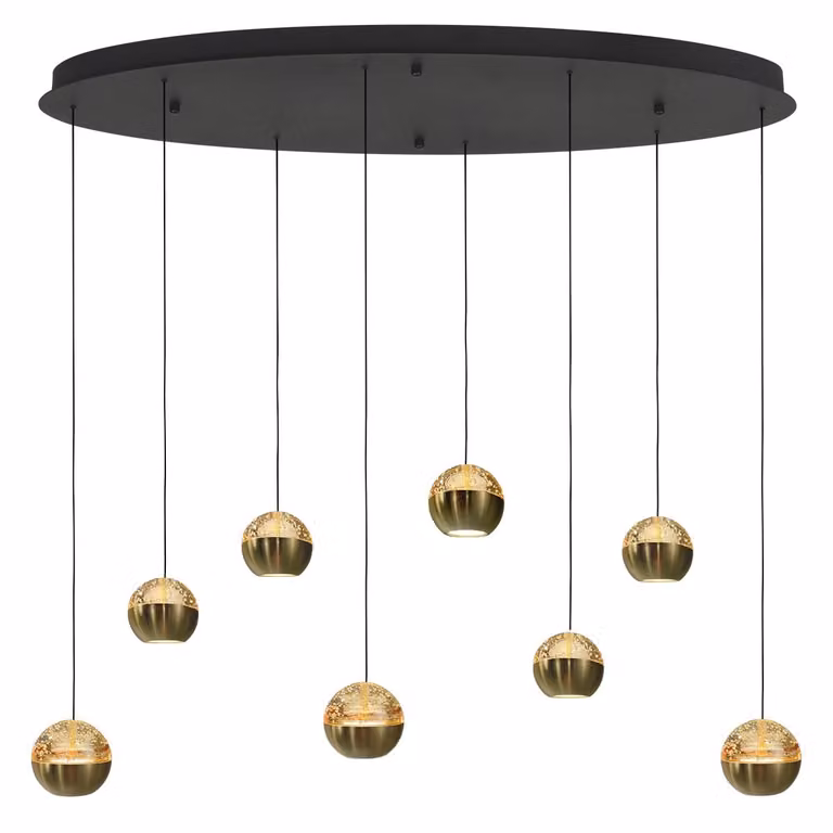 Steinhauer Belluno Ovale Hanglamp met 8 LED-lichten - Goud/Messing