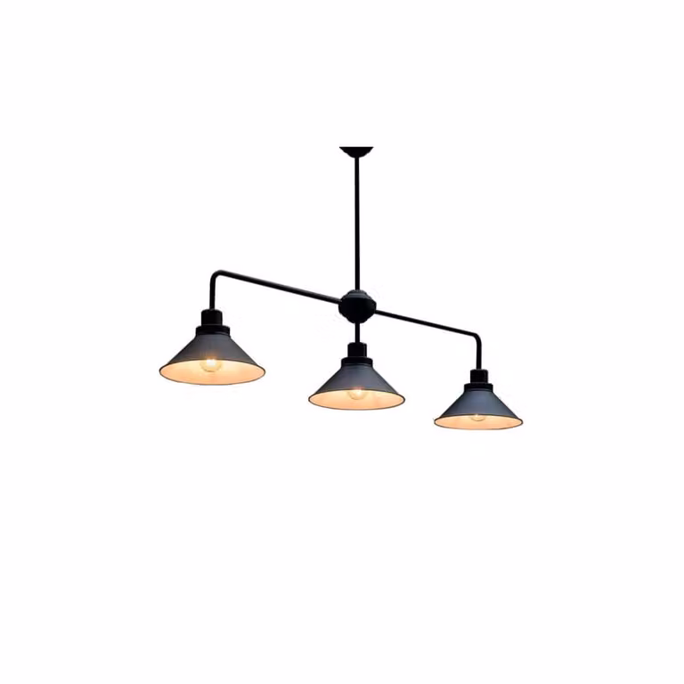 Lyora Landelijk hanglamp Craft 3x E27 zwart metalen