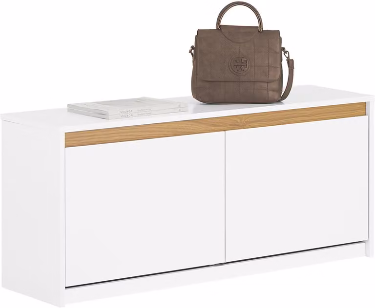SoBuy FSR171-W Schoenenbank met Zitvlak en Opbergruimte, Wit, B/D/H: 104 x 47 x 30 cm