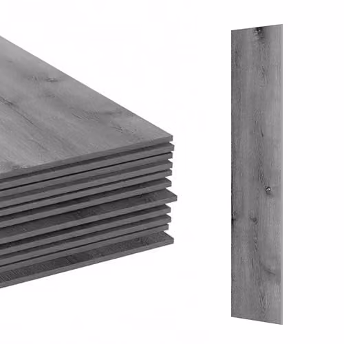 Relaxdays Zelfklevende PVC-vloerbedekking met houtmotief, Lichtgrijs, 7,5 m² (54 stuks), B/D: 91 x 15 cm