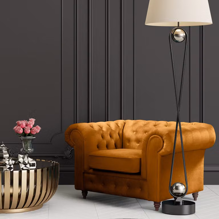 home24 Valeria Fauteuil Oranje Microvezel B: 128 cm, D: 75 cm, H: 91 cm