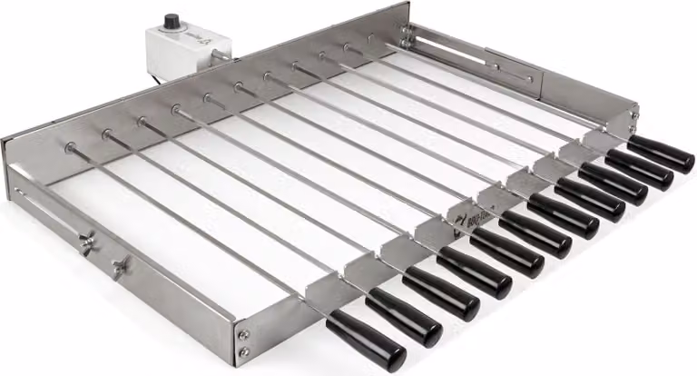 BBQ-Toro Roestvrijstalen Grillaccessoire met 11 Spiesen en Motor, B/D/H: 70 x 26-40 cm